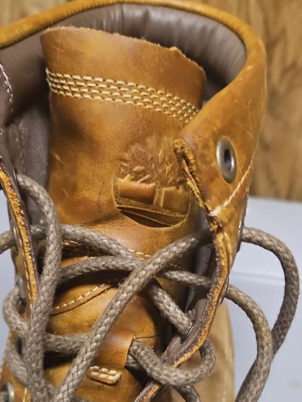 Timberland Tan Leather Lace-Up Work Boots